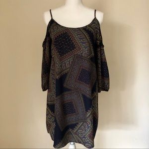 Moa Moa Printed Cold-Shoulder Sheath Dres